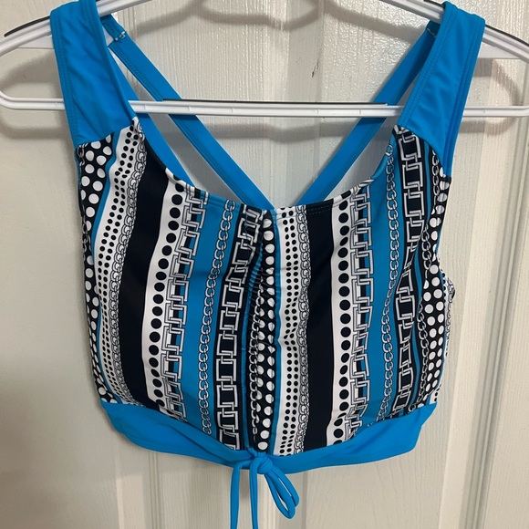 Ethnic Style Women's Bikini Three-piece Swimsuit NEW sz large  Blue - Picture 5 of 7